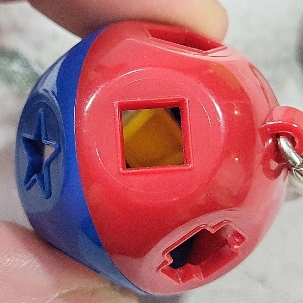 Vintage Tupperware‎ Toys Miniature Classic Shape Sorter Toy Keychain Key Ring